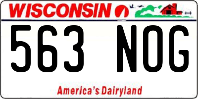 WI license plate 563NOG