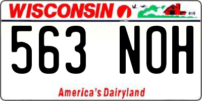 WI license plate 563NOH