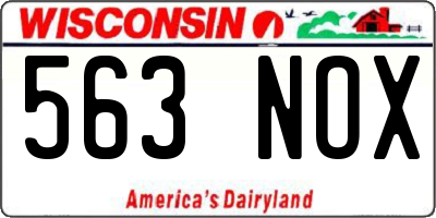WI license plate 563NOX
