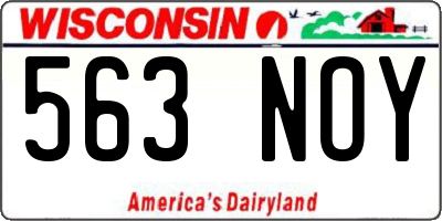 WI license plate 563NOY