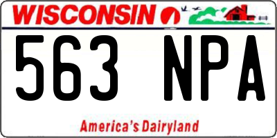 WI license plate 563NPA