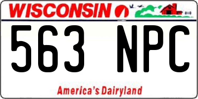 WI license plate 563NPC