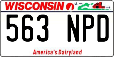 WI license plate 563NPD