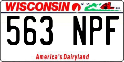 WI license plate 563NPF