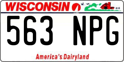WI license plate 563NPG