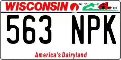 WI license plate 563NPK