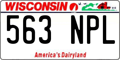 WI license plate 563NPL