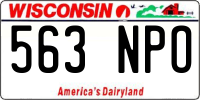 WI license plate 563NPO