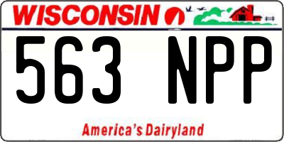 WI license plate 563NPP