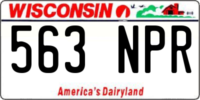 WI license plate 563NPR