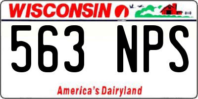 WI license plate 563NPS