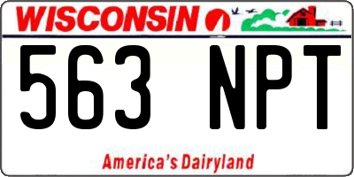 WI license plate 563NPT