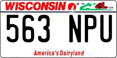 WI license plate 563NPU