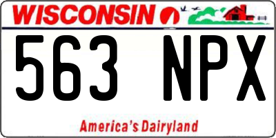 WI license plate 563NPX