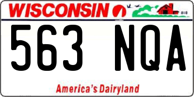 WI license plate 563NQA