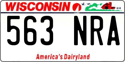 WI license plate 563NRA