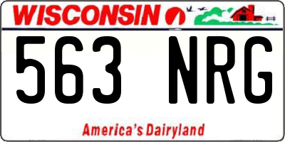 WI license plate 563NRG