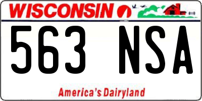 WI license plate 563NSA