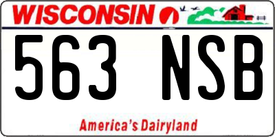 WI license plate 563NSB