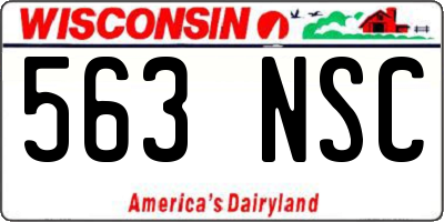 WI license plate 563NSC
