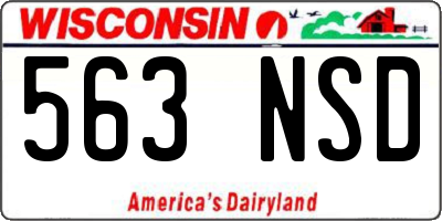 WI license plate 563NSD