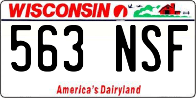 WI license plate 563NSF