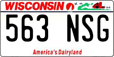 WI license plate 563NSG