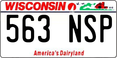 WI license plate 563NSP