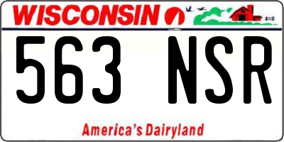 WI license plate 563NSR