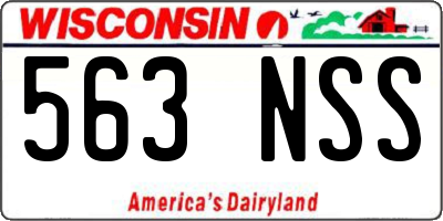 WI license plate 563NSS