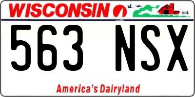 WI license plate 563NSX