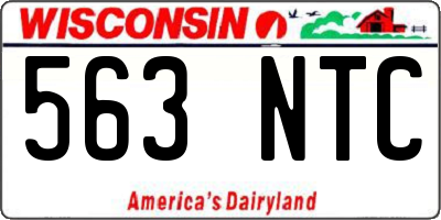 WI license plate 563NTC