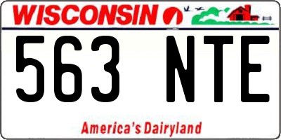 WI license plate 563NTE