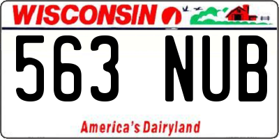 WI license plate 563NUB