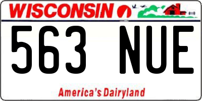 WI license plate 563NUE