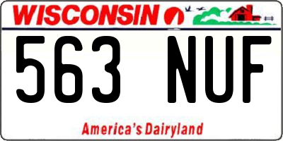 WI license plate 563NUF