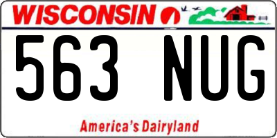 WI license plate 563NUG