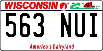 WI license plate 563NUI
