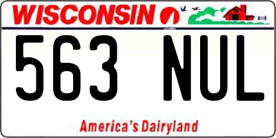 WI license plate 563NUL