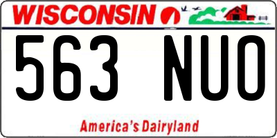 WI license plate 563NUO