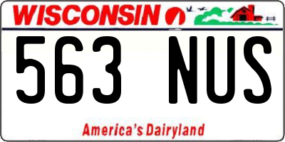 WI license plate 563NUS