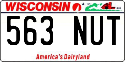 WI license plate 563NUT