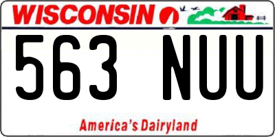 WI license plate 563NUU
