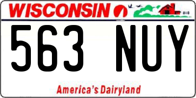 WI license plate 563NUY