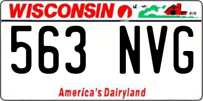 WI license plate 563NVG