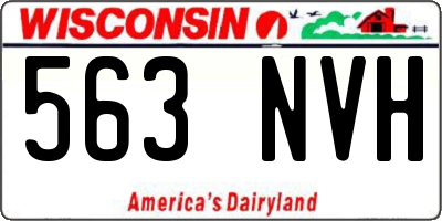 WI license plate 563NVH
