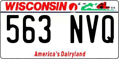 WI license plate 563NVQ