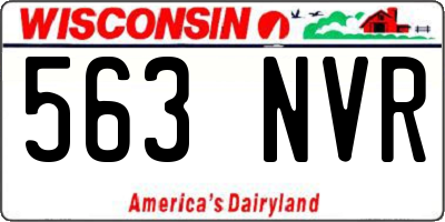 WI license plate 563NVR