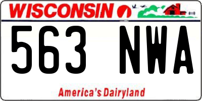 WI license plate 563NWA