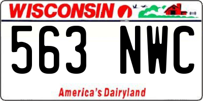 WI license plate 563NWC